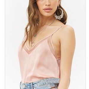 Satin mesh cami